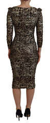 Dolce & Gabbana Multicolor Leopard Bodycon Sheath Midi Dress -   -  Dolce & Gabbana.