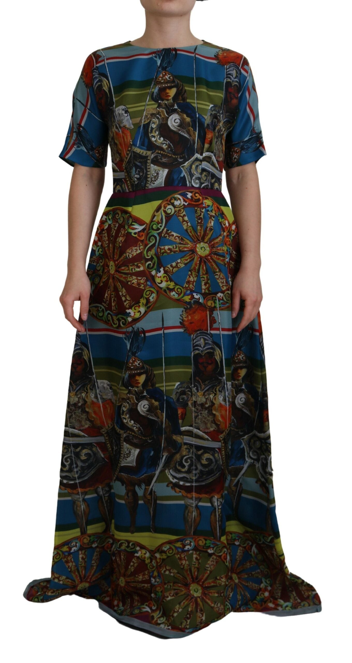 Dolce & Gabbana Multicolor Sicily Silk A-line Long Gown Dress -   -  Dolce & Gabbana.