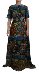 Dolce & Gabbana Multicolor Sicily Silk A-line Long Gown Dress -   -  Dolce & Gabbana.
