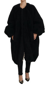 Dolce & Gabbana Black Cashmere Blend Faux Fur Coat Jacket -   -  Dolce & Gabbana.