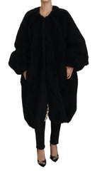 Dolce & Gabbana Black Cashmere Blend Faux Fur Coat Jacket -   -  Dolce & Gabbana.