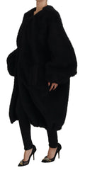 Dolce & Gabbana Black Cashmere Blend Faux Fur Coat Jacket -   -  Dolce & Gabbana.