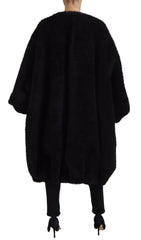 Dolce & Gabbana Black Cashmere Blend Faux Fur Coat Jacket -   -  Dolce & Gabbana.