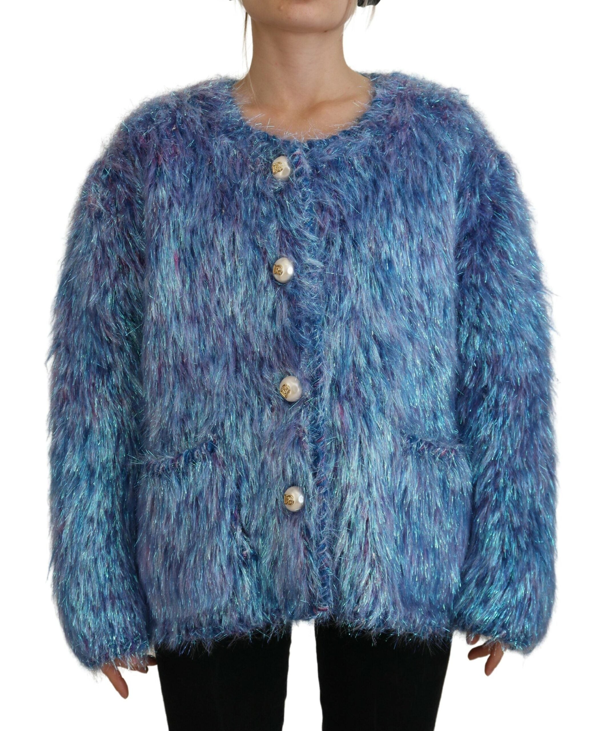 Dolce & Gabbana Multicolor Polyester Fringes Coat Jacket -   -  Dolce & Gabbana.