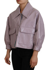Dolce & Gabbana Purple Cotton Button Down Cropped Jacket -   -  Dolce & Gabbana.