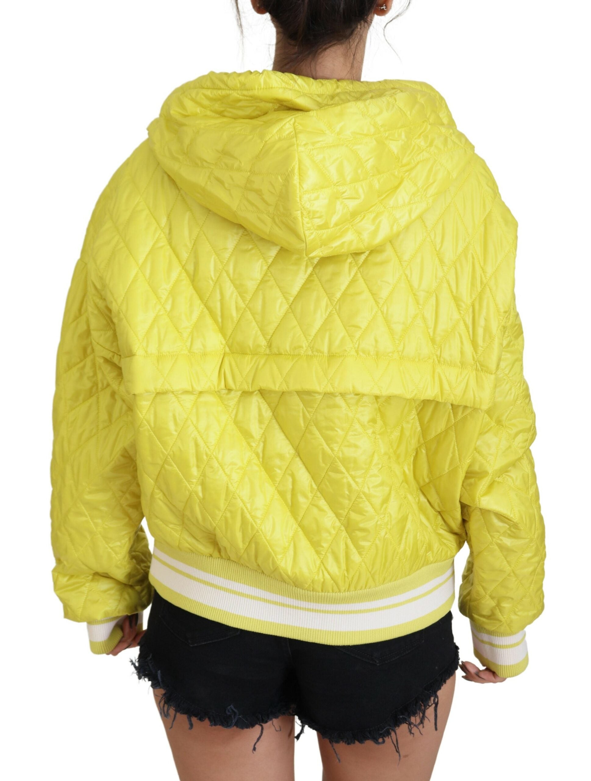 Dolce & Gabbana Yellow Nylon Quilted Hooded Pullover Jacket -   -  Dolce & Gabbana. Dolce & Gabbana Yellow Nylon Quilted Hooded Pullover Jacket -   -  Dolce & Gabbana.