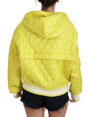 Dolce & Gabbana Yellow Nylon Quilted Hooded Pullover Jacket -   -  Dolce & Gabbana.