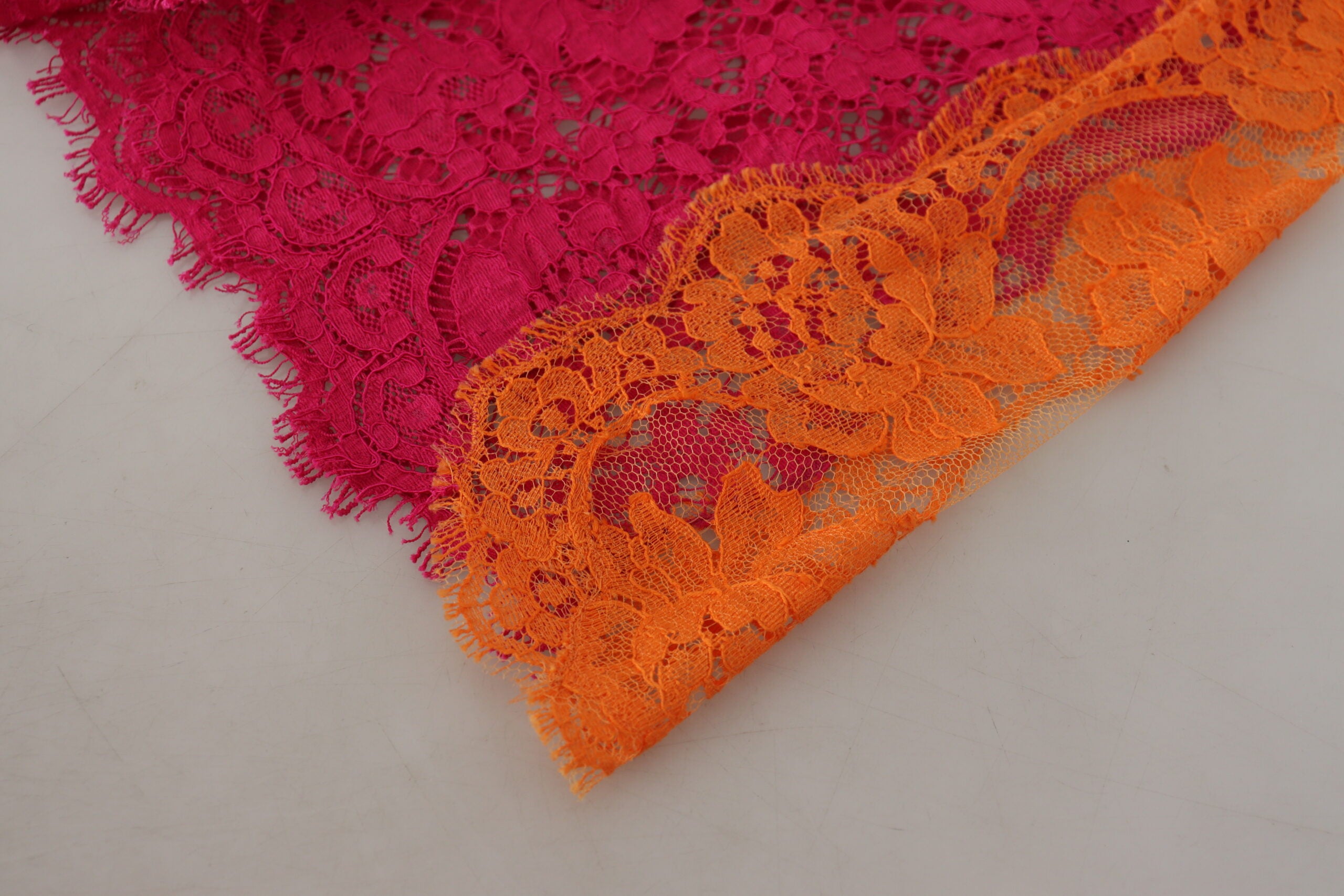 Dolce & Gabbana Pink Orange Lace Cotton High Waist Shorts -   -  Dolce & Gabbana. Dolce & Gabbana Pink Orange Lace Cotton High Waist Shorts -   -  Dolce & Gabbana.