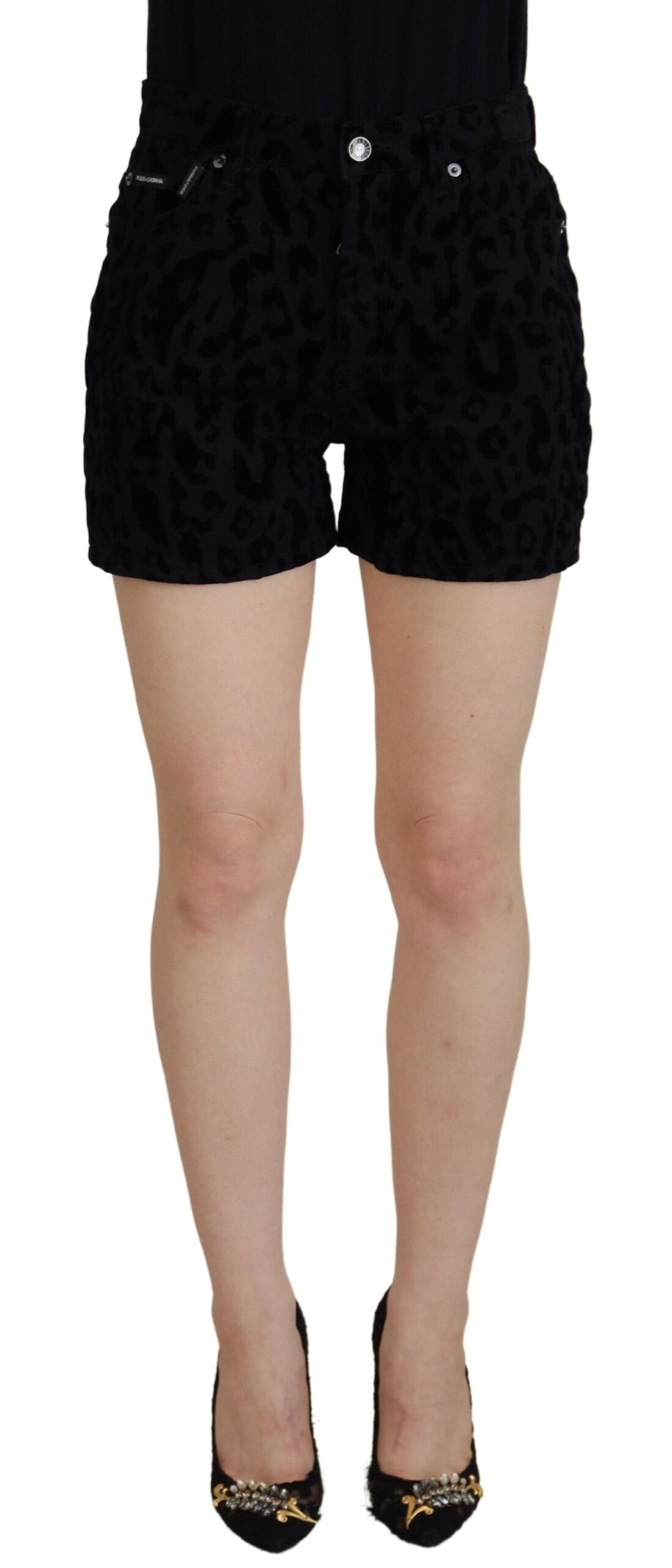 Dolce & Gabbana Black Denim Cotton Stretch Hot Pants Shorts -   -  Dolce & Gabbana.