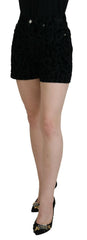 Dolce & Gabbana Black Denim Cotton Stretch Hot Pants Shorts -   -  Dolce & Gabbana.