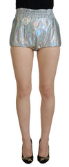Dolce & Gabbana Silver Holographic High Waist Hot Pants Shorts -   -  Dolce & Gabbana.