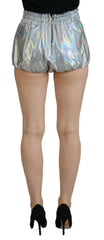 Dolce & Gabbana Silver Holographic High Waist Hot Pants Shorts -   -  Dolce & Gabbana.