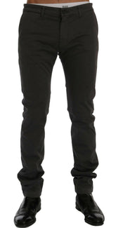 GF Ferre Gray Cotton Stretch Chinos Pants -   -  GF Ferre.