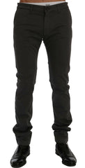 GF Ferre Gray Cotton Stretch Chinos Pants -   -  GF Ferre.