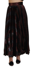 Dolce & Gabbana Brown Polyester High Waist A-line Maxi Skirt -   -  Dolce & Gabbana.