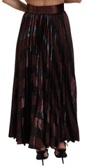Dolce & Gabbana Brown Polyester High Waist A-line Maxi Skirt -   -  Dolce & Gabbana.