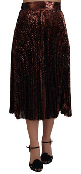 Dolce & Gabbana Bronze Sequined High Waist A-line Maxi Skirt -   -  Dolce & Gabbana.