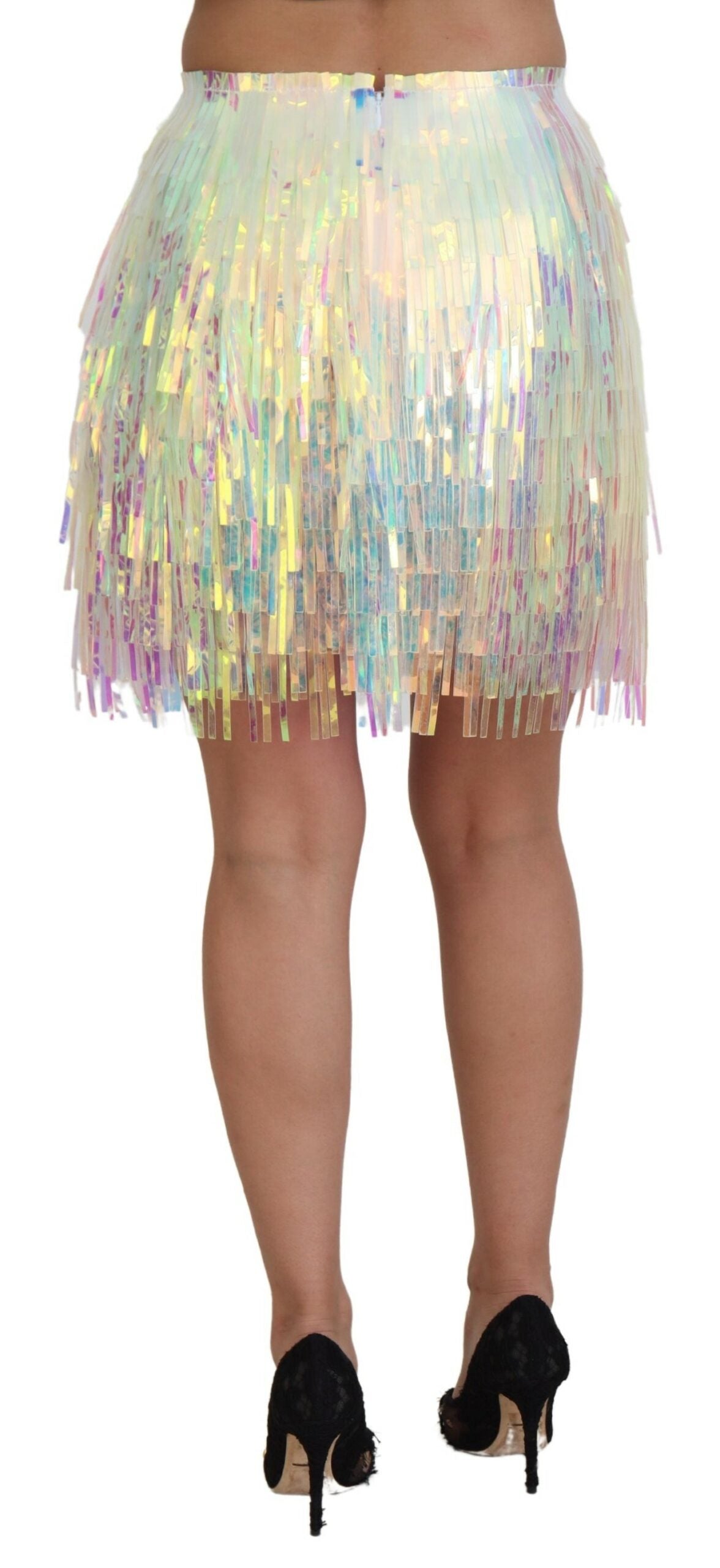 Dolce & Gabbana Multicolor Iridescent Fringed Tulle Skirt -   -  Dolce & Gabbana. Dolce & Gabbana Multicolor Iridescent Fringed Tulle Skirt -   -  Dolce & Gabbana.