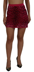 Dolce & Gabbana Pink Leopard High Waist A-line Mini Skirt -   -  Dolce & Gabbana.