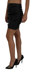 Dolce & Gabbana Black Lambskin Leather A-line Mini Skirt -   -  Dolce & Gabbana.