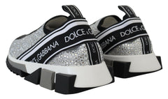 Dolce & Gabbana Silver Rhinestones Sorrento Sneakers Shoes -   -  Dolce & Gabbana.