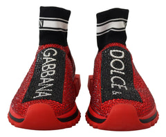 Dolce & Gabbana Red Bling Sorrento Sneakers Socks Shoes -   -  Dolce & Gabbana.