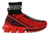 Dolce & Gabbana Red Bling Sorrento Sneakers Socks Shoes -   -  Dolce & Gabbana.