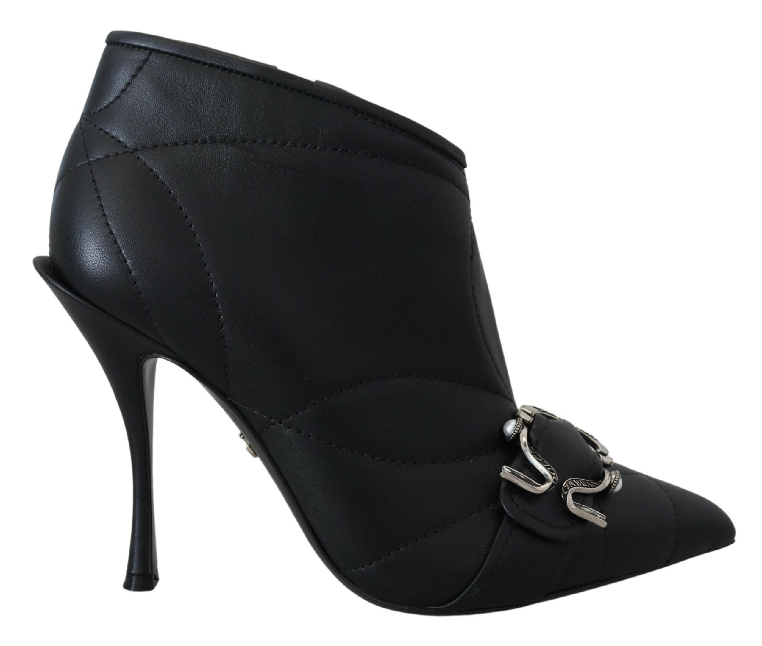 Dolce & Gabbana Black Devotion Quilted Buckled Ankle Boots Shoes -   -  Dolce & Gabbana.