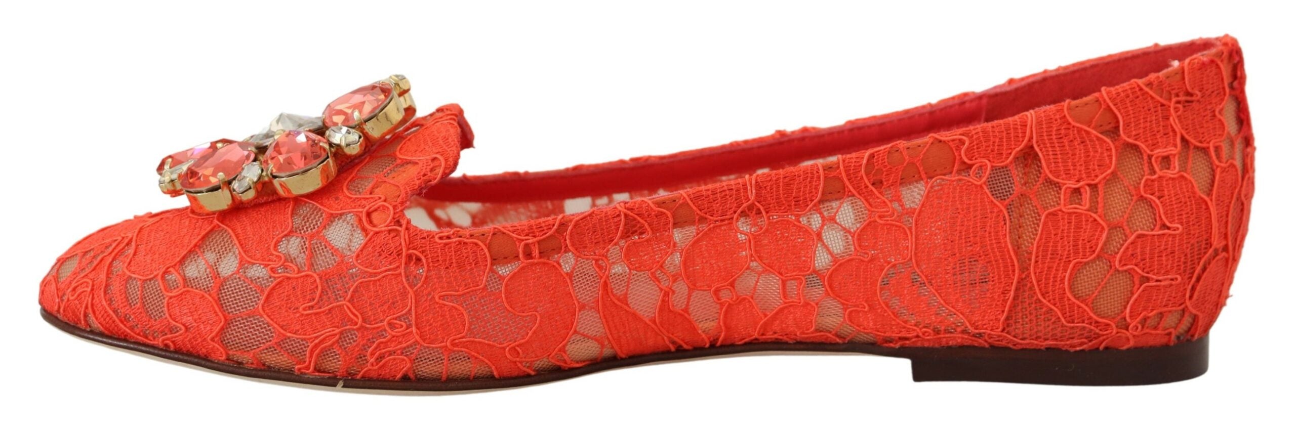 Dolce & Gabbana Red Taormina Lace Crystals Ballet Flats Shoes -   -  Dolce & Gabbana. Dolce & Gabbana Red Taormina Lace Crystals Ballet Flats Shoes -   -  Dolce & Gabbana.