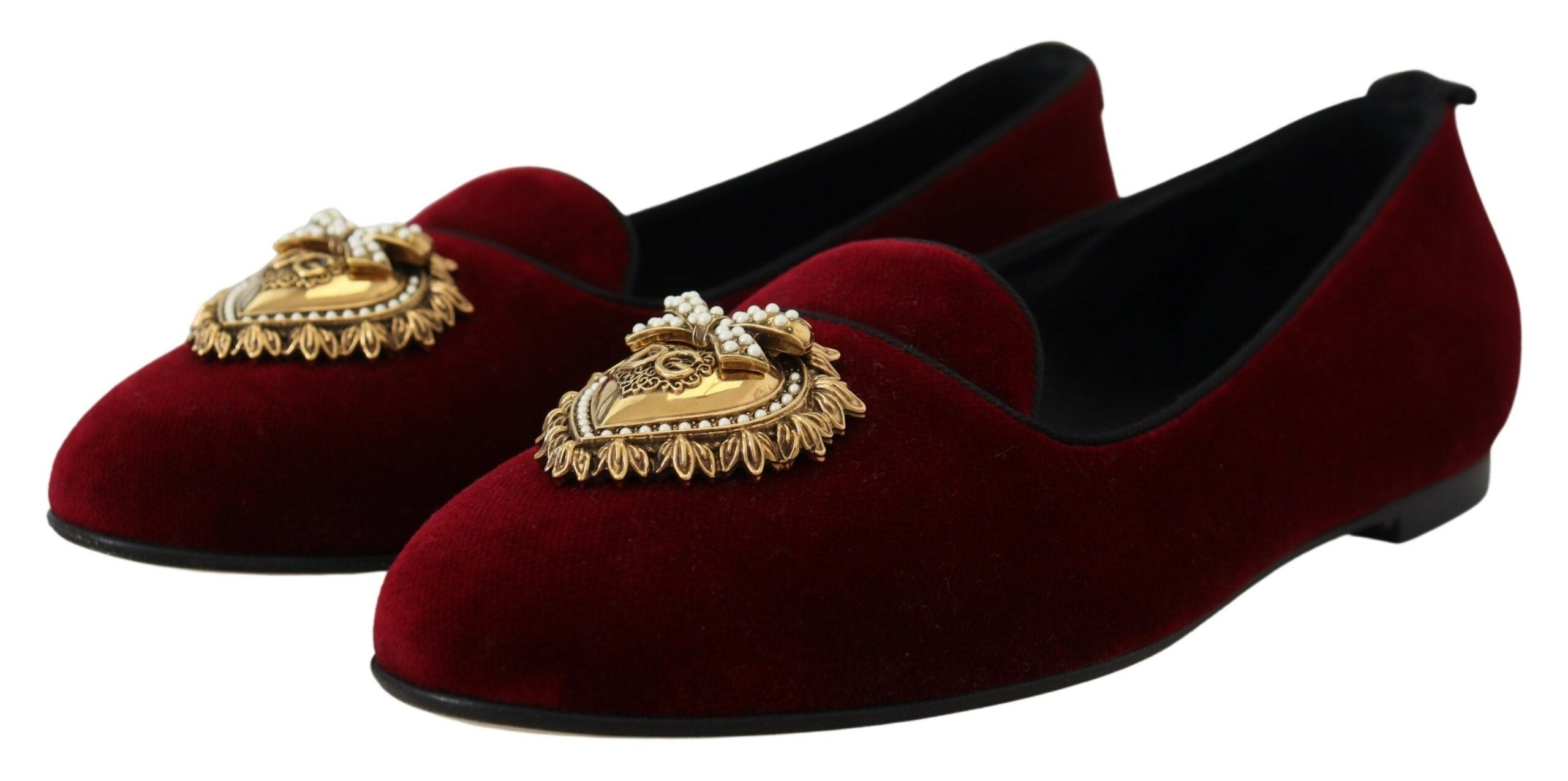 Dolce & Gabbana Bordeaux Velvet Slip-On Loafers Flats Shoes -   -  Dolce & Gabbana. Dolce & Gabbana Bordeaux Velvet Slip-On Loafers Flats Shoes -   -  Dolce & Gabbana.