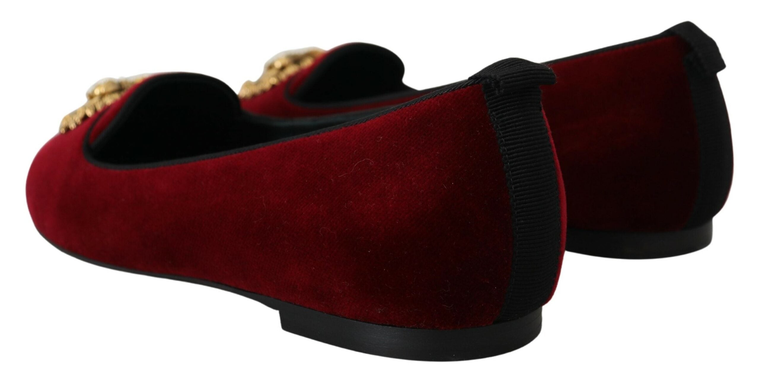 Dolce & Gabbana Bordeaux Velvet Slip-On Loafers Flats Shoes -   -  Dolce & Gabbana. Dolce & Gabbana Bordeaux Velvet Slip-On Loafers Flats Shoes -   -  Dolce & Gabbana.
