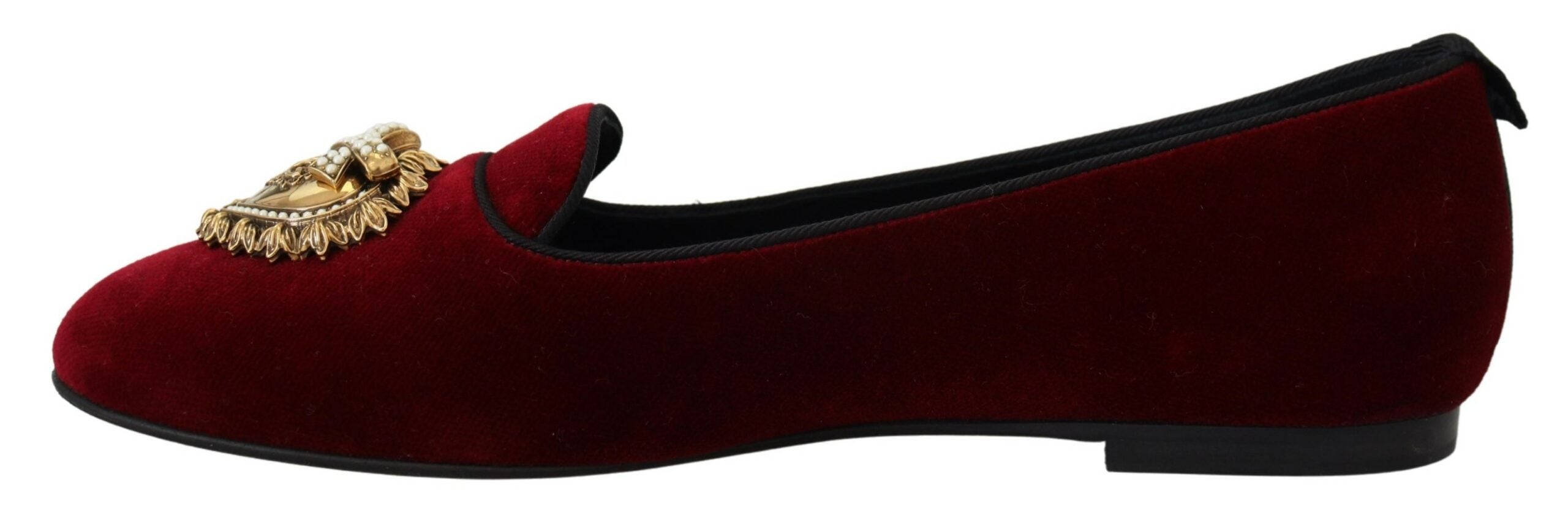 Dolce & Gabbana Bordeaux Velvet Slip-On Loafers Flats Shoes -   -  Dolce & Gabbana. Dolce & Gabbana Bordeaux Velvet Slip-On Loafers Flats Shoes -   -  Dolce & Gabbana.