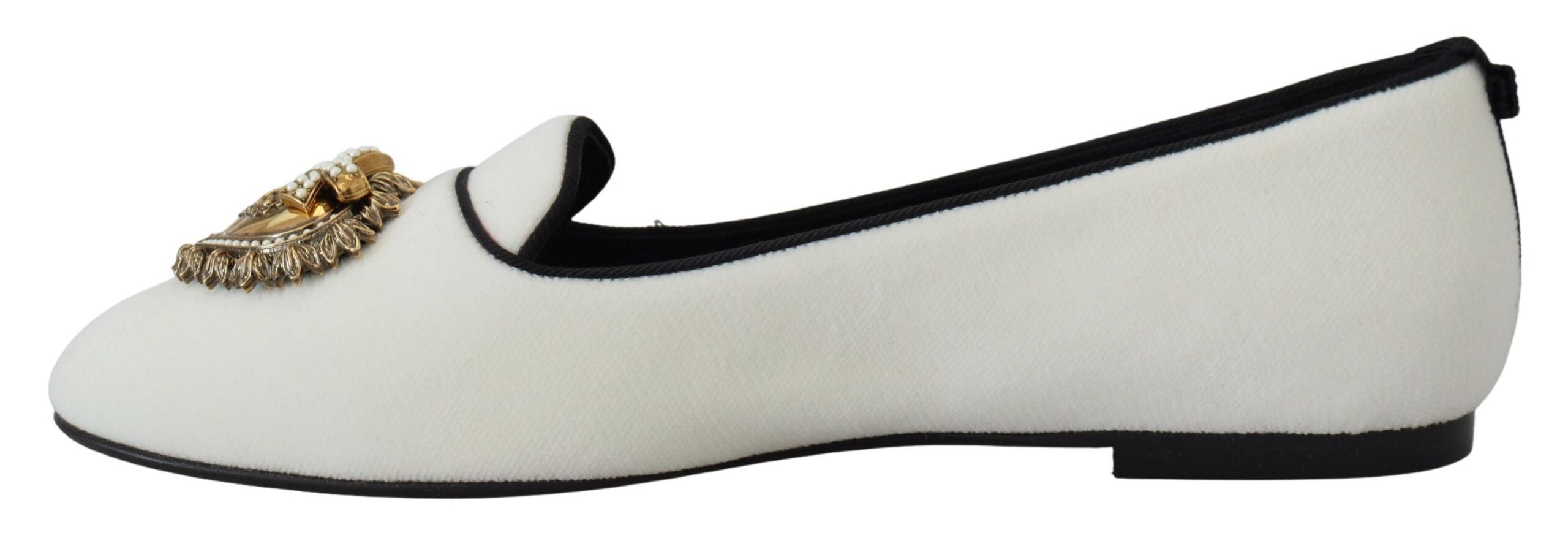 Dolce & Gabbana White Velvet Slip Ons Loafers Flats Shoes -   -  Dolce & Gabbana. Dolce & Gabbana White Velvet Slip Ons Loafers Flats Shoes -   -  Dolce & Gabbana.