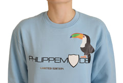 Philippe Model Light Blue Logo Printed Long Sleeves Sweater -   -  Philippe Model.
