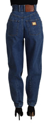 Dolce & Gabbana Blue High Waist Denim Cotton Stretch Jeans - - Dolce & Gabbana.