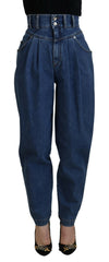 Dolce & Gabbana Blue High Waist Denim Cotton Stretch Jeans - - Dolce & Gabbana.