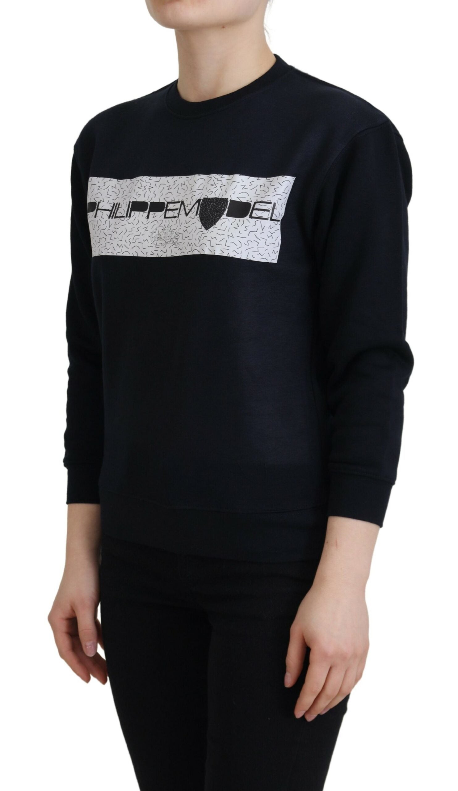 Philippe Model Black Printed Long Sleeves Pullover Sweater -   -  Philippe Model. Philippe Model Black Printed Long Sleeves Pullover Sweater -   -  Philippe Model.
