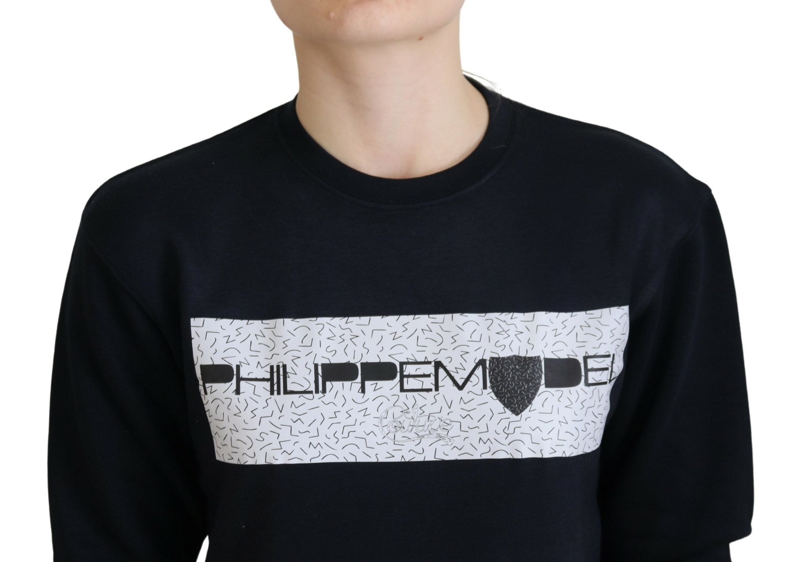 Philippe Model Black Printed Long Sleeves Pullover Sweater -   -  Philippe Model. Philippe Model Black Printed Long Sleeves Pullover Sweater -   -  Philippe Model.