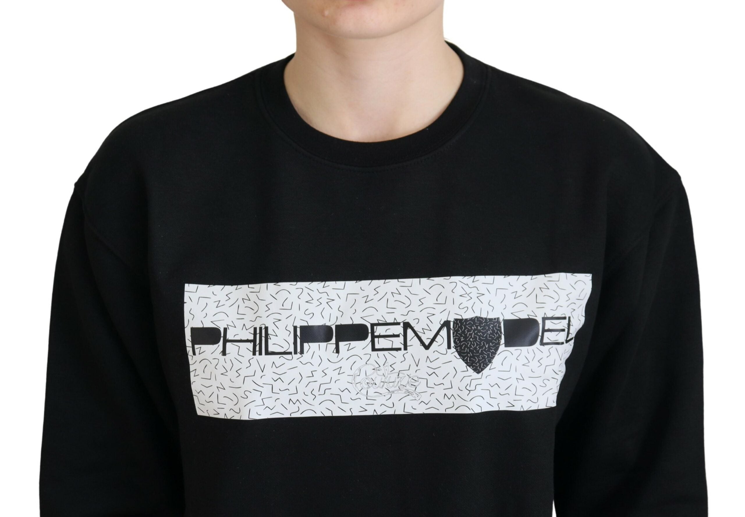 Philippe Model Black Printed Long Sleeves Pullover Sweater -   -  Philippe Model. Philippe Model Black Printed Long Sleeves Pullover Sweater -   -  Philippe Model.