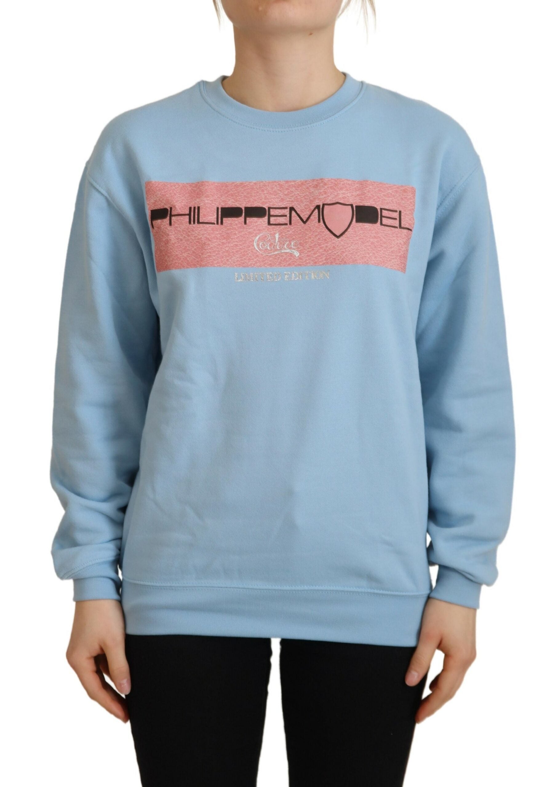 Philippe Model Light Blue Logo Printed Long Sleeves Sweater -   -  Philippe Model.