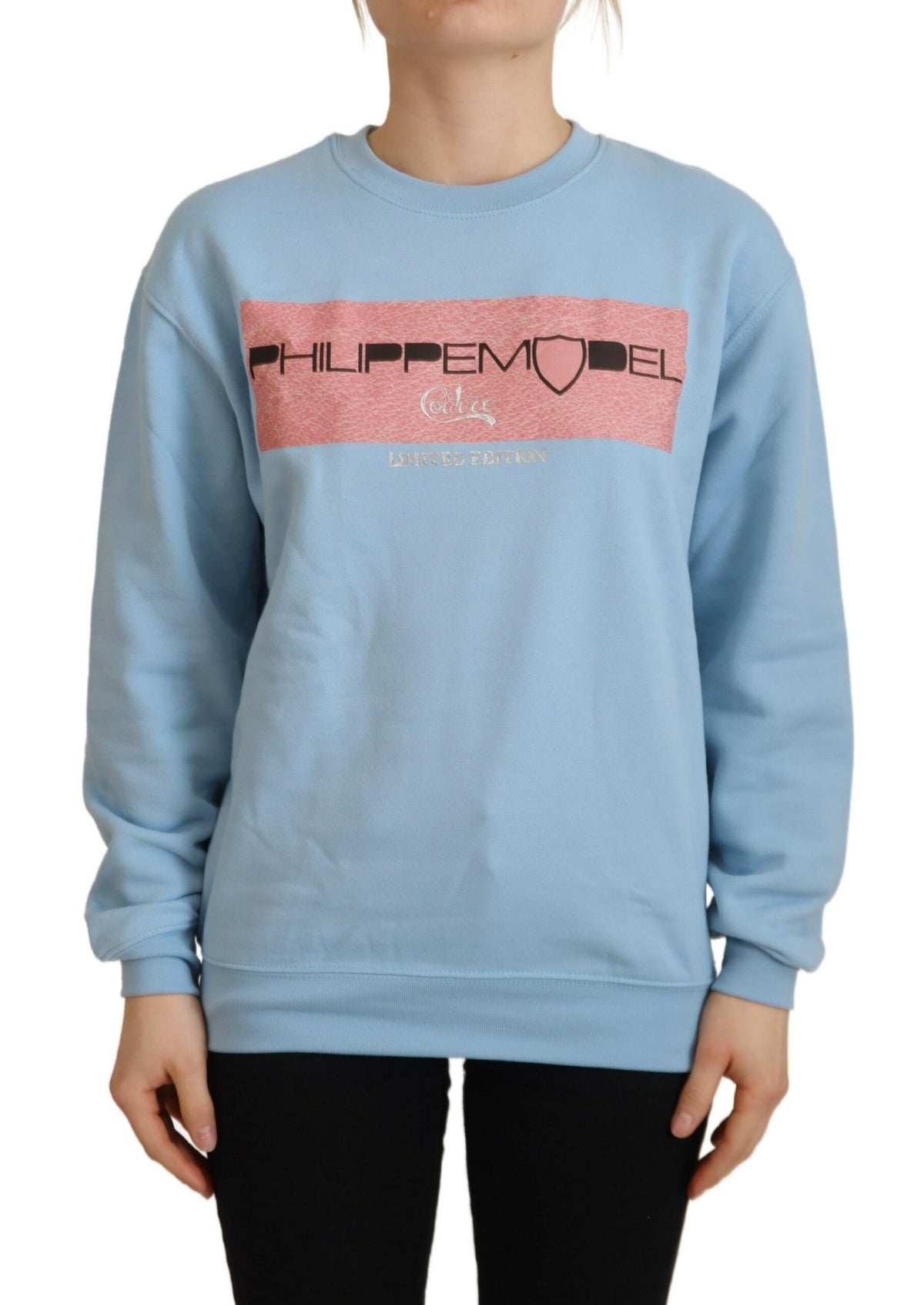 Philippe Model Light Blue Logo Printed Long Sleeves Sweater -   -  Philippe Model.