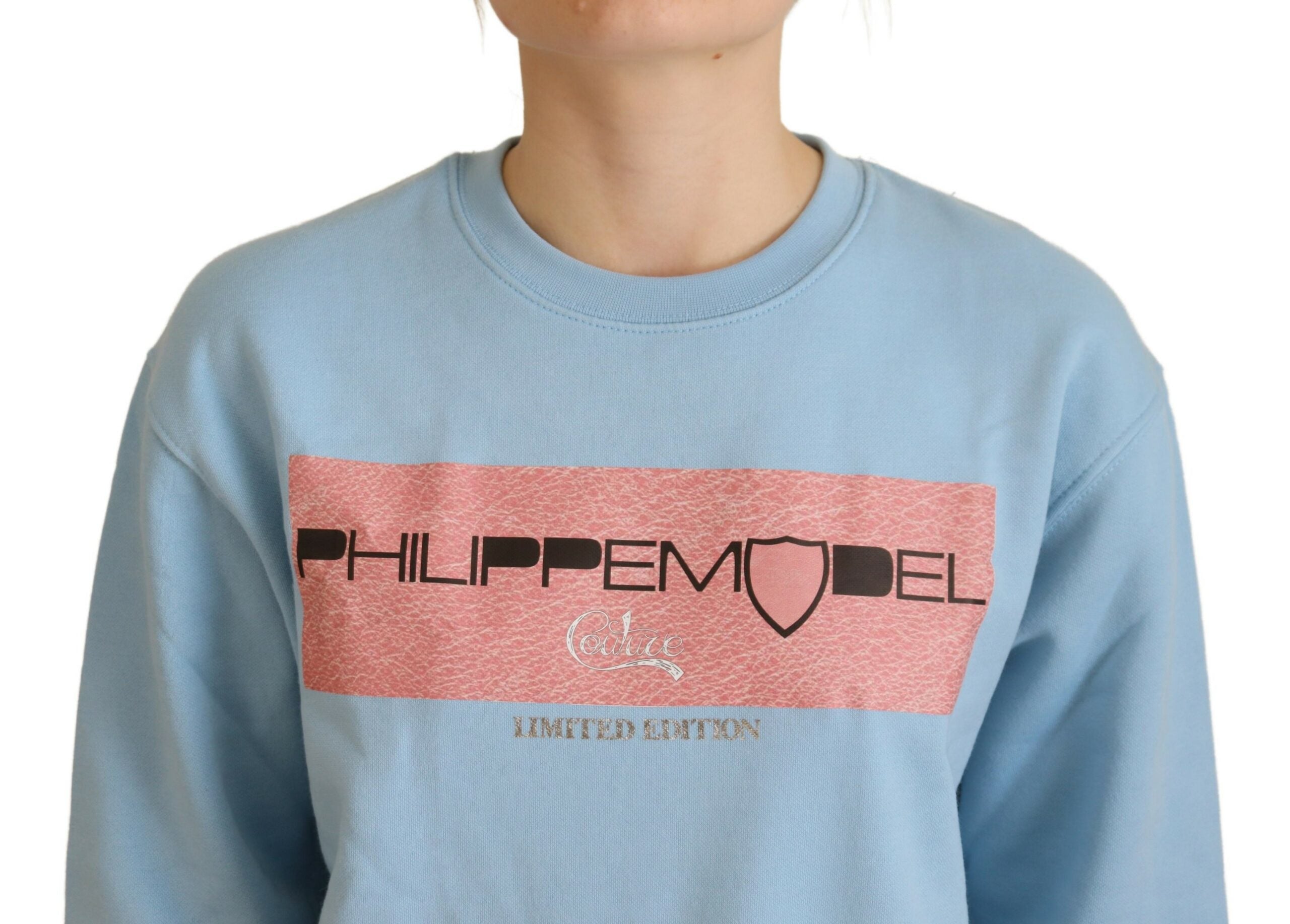 Philippe Model Light Blue Logo Printed Long Sleeves Sweater -   -  Philippe Model. Philippe Model Light Blue Logo Printed Long Sleeves Sweater -   -  Philippe Model.