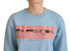 Philippe Model Light Blue Logo Printed Long Sleeves Sweater -   -  Philippe Model.