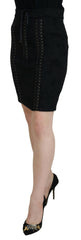 Dolce & Gabbana Black Brocade Mini Above Knee Pencil Skirt -   -  Dolce & Gabbana.