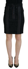 Dolce & Gabbana Black Brocade Mini Above Knee Pencil Skirt -   -  Dolce & Gabbana.
