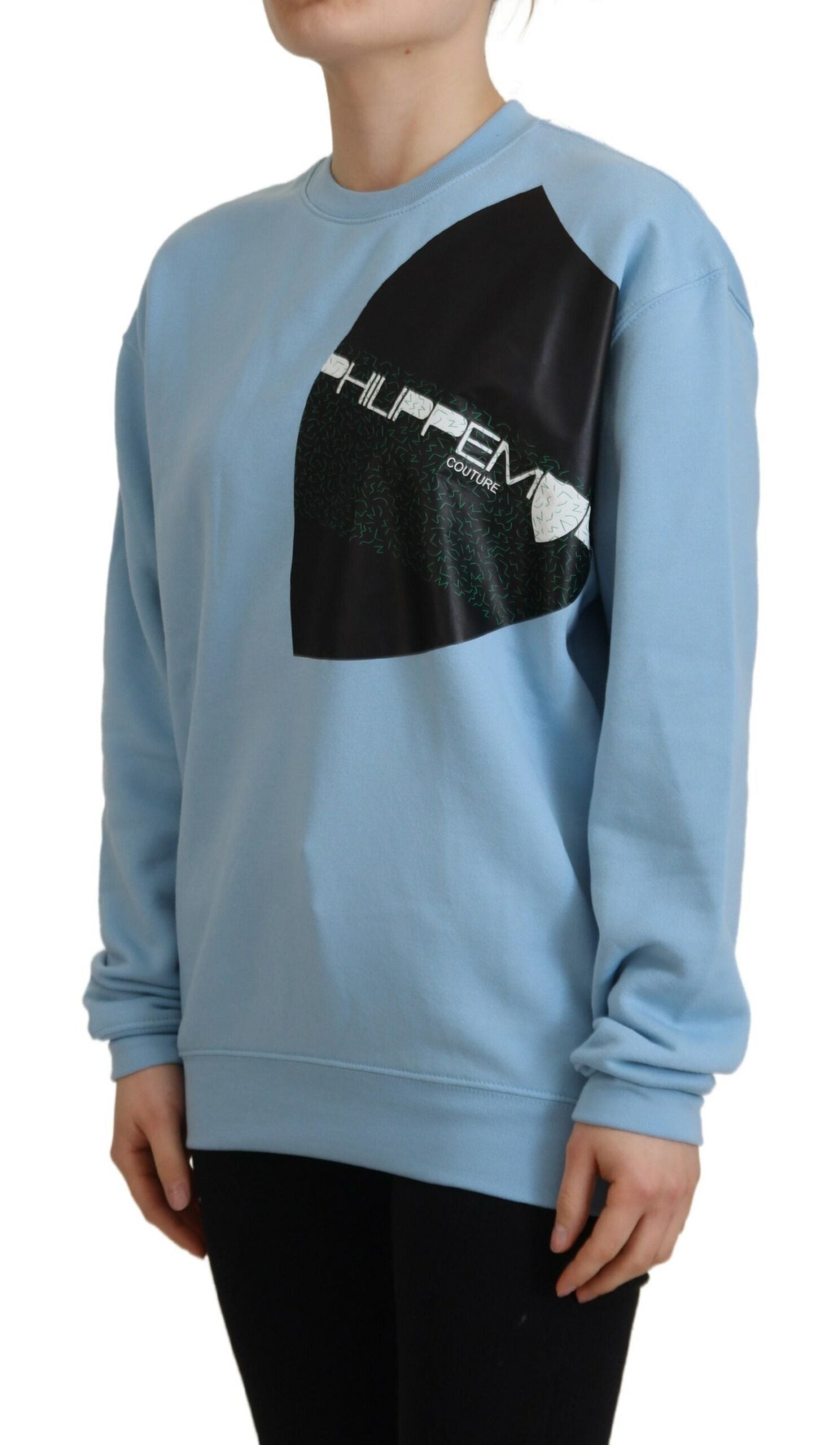 Philippe Model Light Blue Logo Printed Long Sleeves Sweater -   -  Philippe Model. Philippe Model Light Blue Logo Printed Long Sleeves Sweater -   -  Philippe Model.