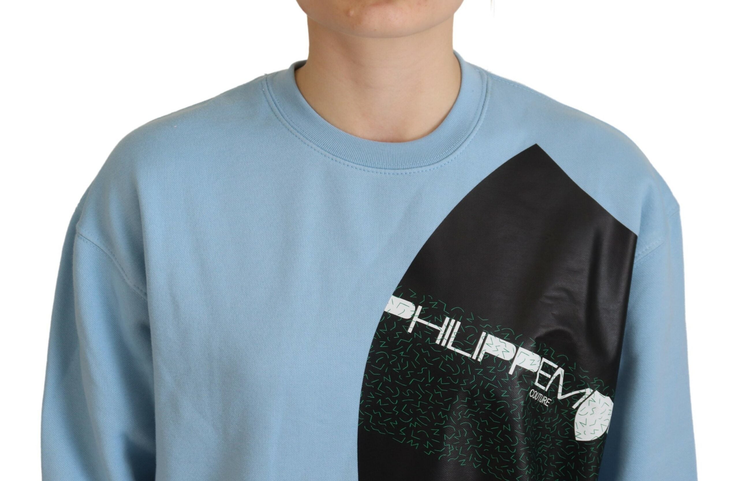 Philippe Model Light Blue Logo Printed Long Sleeves Sweater -   -  Philippe Model. Philippe Model Light Blue Logo Printed Long Sleeves Sweater -   -  Philippe Model.