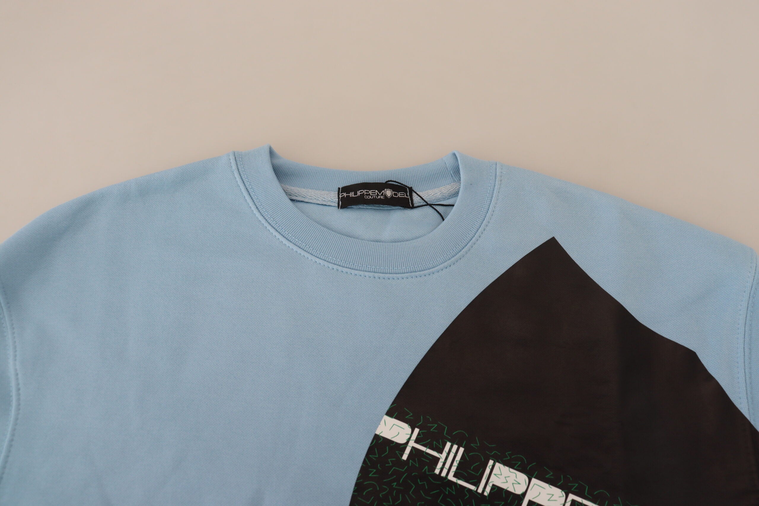 Philippe Model Light Blue Logo Printed Long Sleeves Sweater -   -  Philippe Model. Philippe Model Light Blue Logo Printed Long Sleeves Sweater -   -  Philippe Model.