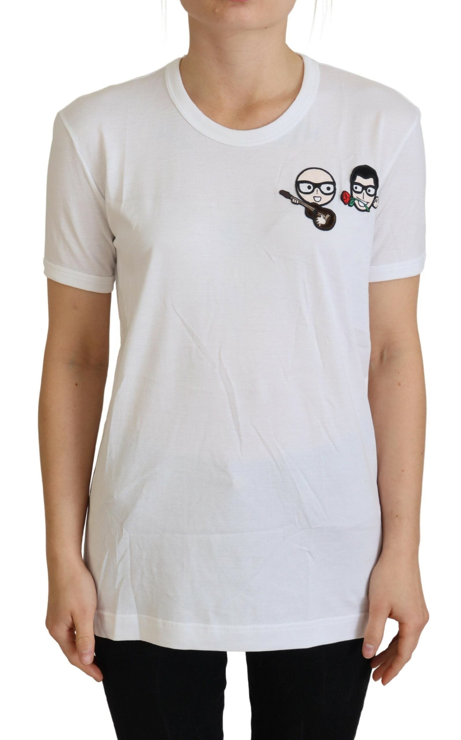 Dolce & Gabbana White #dgfamily Crewneck Cotton T-shirt -   -  Dolce & Gabbana.