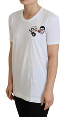 Dolce & Gabbana White #dgfamily Crewneck Cotton T-shirt -   -  Dolce & Gabbana.